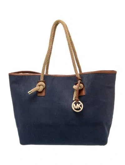 Pre-owned Michael Michael Kors Canvas Tote In Blue