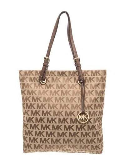 Pre-owned Michael Michael Kors Canvas Tote In Brown