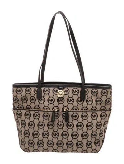 Pre-owned Michael Michael Kors Canvas Tote In Brown