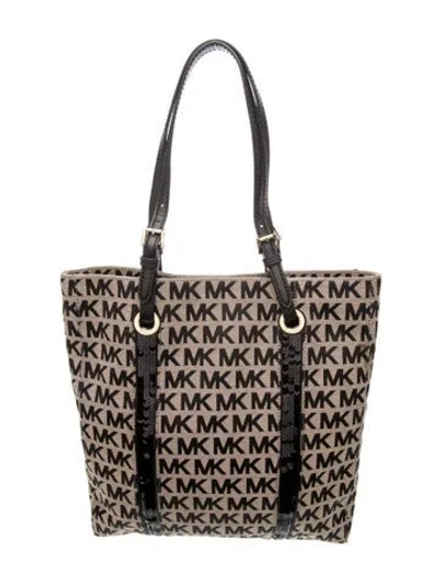 Pre-owned Michael Michael Kors Canvas Tote In Brown