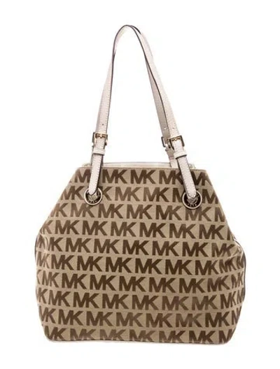 Pre-owned Michael Michael Kors Canvas Tote In Brown