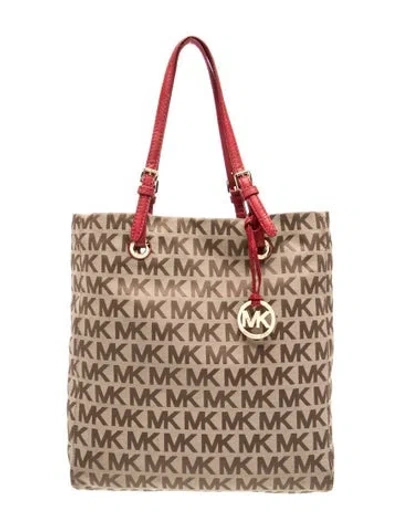Pre-owned Michael Michael Kors Canvas Tote In Brown