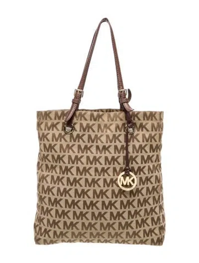 Pre-owned Michael Michael Kors Canvas Tote In Neutral