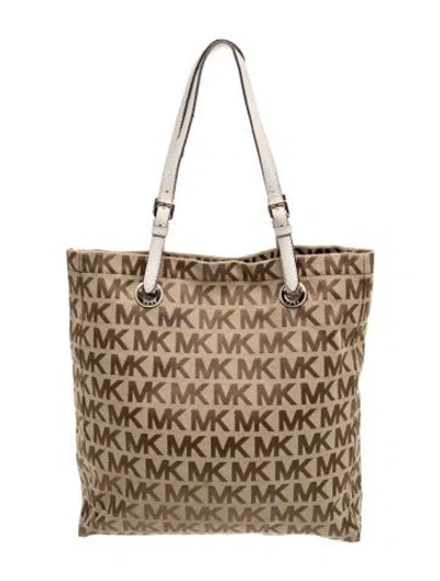 Pre-owned Michael Michael Kors Canvas Tote In Neutral