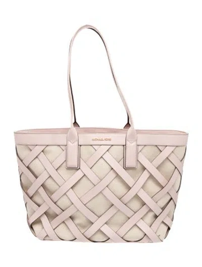 Pre-owned Michael Michael Kors Canvas Tote In Neutrals