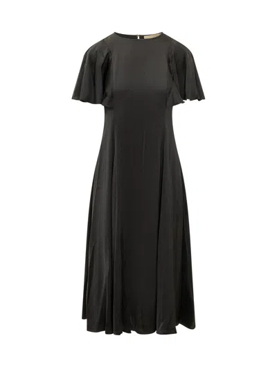 Michael Michael Kors Cape Sleeve Midi Dress In Black