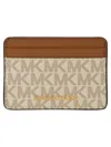 Michael Michael Kors Jet Set Monogram Cardholder In Multicolour