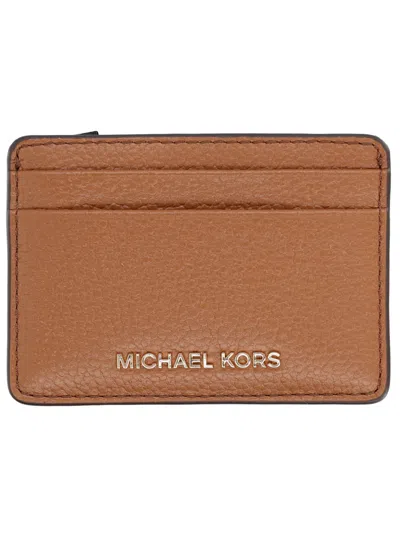 Michael Michael Kors Card Holder With Logo In Brown