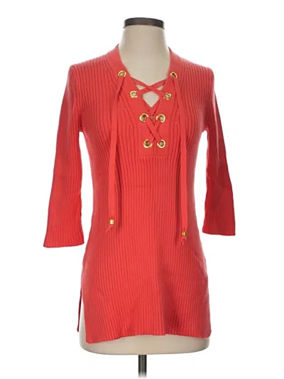 Pre-owned Michael Michael Kors Cardigan Sweater In Red