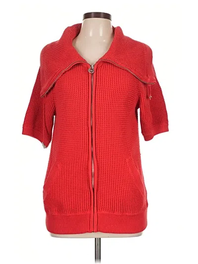 Pre-owned Michael Michael Kors Cardigan Sweater In Red