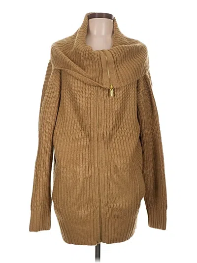 Pre-owned Michael Michael Kors Cardigan Sweater In Tan