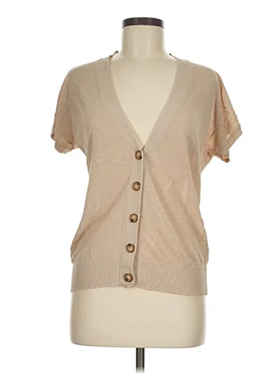 Pre-owned Michael Michael Kors Cardigan Sweater In Tan