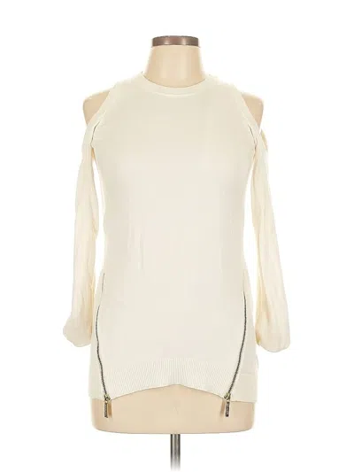 Pre-owned Michael Michael Kors Cardigan Sweater In White