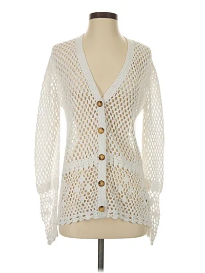 Pre-owned Michael Michael Kors Cardigan Sweater In White