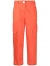 Michael Michael Kors Cargo Cropped Trousers In Orange