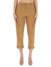 Michael Michael Kors Tapered Organic Cotton Cargo Trousers In Brown