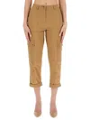 Michael Michael Kors Tapered Organic Cotton Cargo Trousers In Neutrals