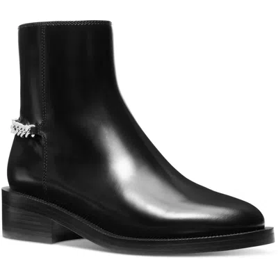 Michael Michael Kors Carlisle Flat Bootie Womens Chain Leather Ankle Boots