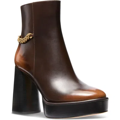 Michael Michael Kors Carlisle Platform Bootie Womens Chain Leather Ankle Boots In Multi