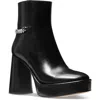 Michael Michael Kors Carlisle Platform Bootie Womens Chain Patent Leather Booties In Black