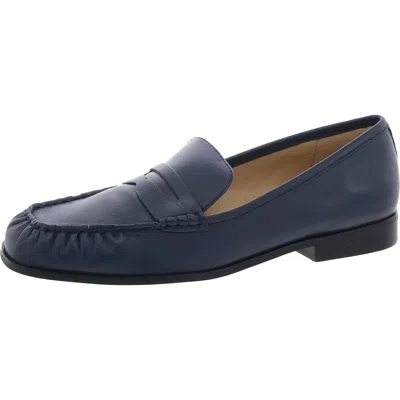 Michael Michael Kors Carlson Loafer Womens Laceless Leather Loafers In Blue