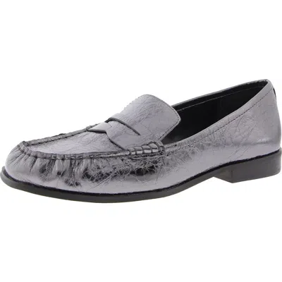 Michael Michael Kors Carlson Loafer Womens Padded Insole Patent Leather Loafers In Grau