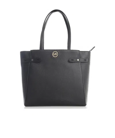 Michael Michael Kors Carmen Pebbled-leather Tote Bag In Black