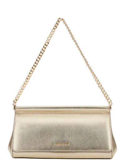 Michael Michael Kors Carmine Gold Colored Shoulder Bag With Chain Strap And Logo Embossed On The Front In Leather Woman
