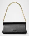 Michael Michael Kors Carmine Medium Leather Clutch Bag In Black