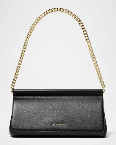 Michael Michael Kors Carmine Medium Leather Clutch Bag In Black