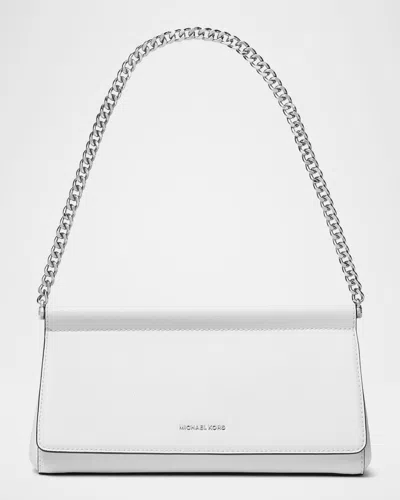 Michael Michael Kors Carmine Medium Leather Clutch Bag In Optic Whit