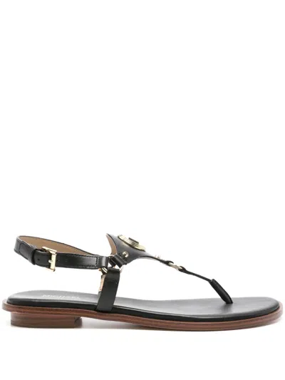 Michael Michael Kors Casey Leather Sandals In Black