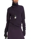 Michael Michael Kors Cashmere Bias Turtleneck Sweater In Purple