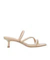 Michael Michael Kors Square-toe Three-band Sandals In Nude