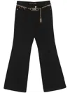 Michael Michael Kors Chain-belt Flared Cotton Jeans In Black