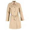 Michael Michael Kors Chain Belt Trench Coat In Beige Cotton In Neutral