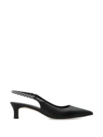 Michael Michael Kors Chain-detail Pointed Leather Pumps In Black
