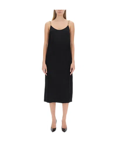 Michael Michael Kors Dress With Logo Straps In Black