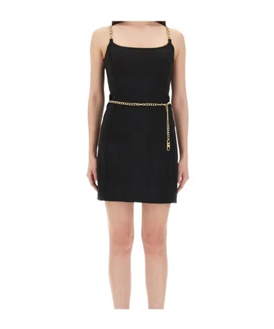Michael Michael Kors Chain-strap Mini Dress In Black