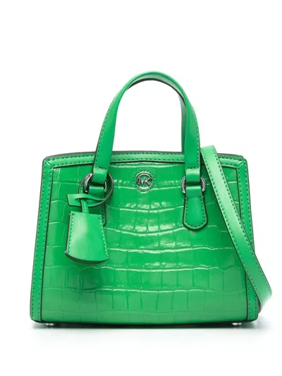 Michael Michael Kors Chantal Embossed-crocodile Tote Bag In Green