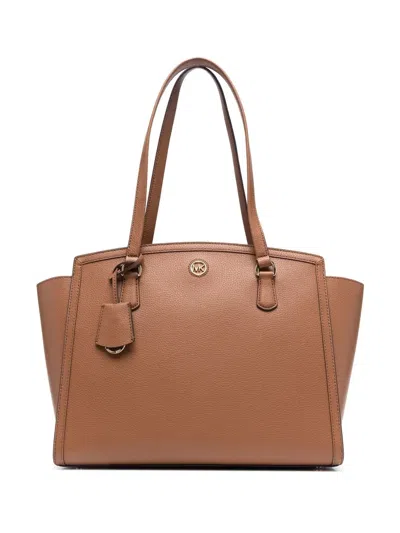 Michael Michael Kors Chantal Large Pebbled Tote Bag In Brown