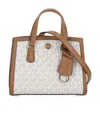 Michael Michael Kors Chantal Monogram Messenger Bag In White
