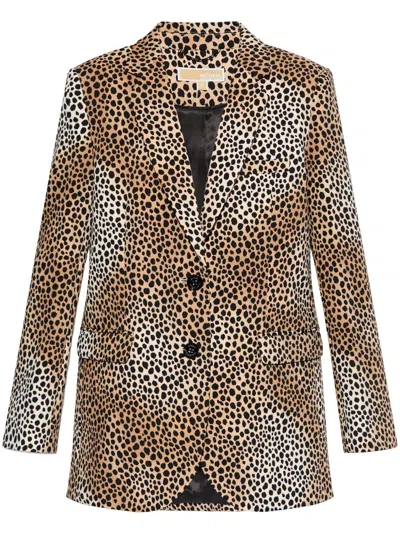 Michael Michael Kors Single-breasted Two-button Blazer With Lapel Collar In Multi