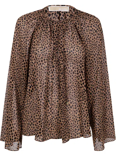 MICHAEL MICHAEL KORS MICHAEL MICHAEL KORS CHEETAH V NECK TOP