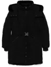 Michael Michael Kors Chevron 3/4 Belted Scuba Coat In Black