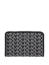 Michael Michael Kors Chevron-pattern Zip-around Wallet In Black