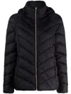 Michael Michael Kors Chevron-quilted Puffer Jacket In Black