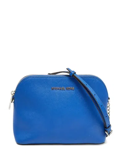 Pre-owned Michael Michael Kors Cindy Leather Cross Body Bag In Blue