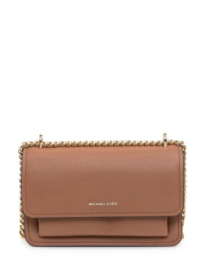 Michael Michael Kors Brown Crossbody Bag With Logo Lettering On The Front In Leather Woman