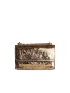 Michael Michael Kors Claire Gold Leather Crossbody Bag In Gold